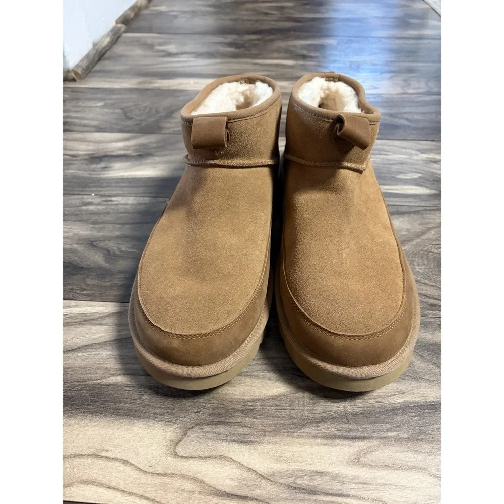 UGG Classic Ultra Mini Boots Chestnut Brown Men's 12 Shearling Ankle Boots